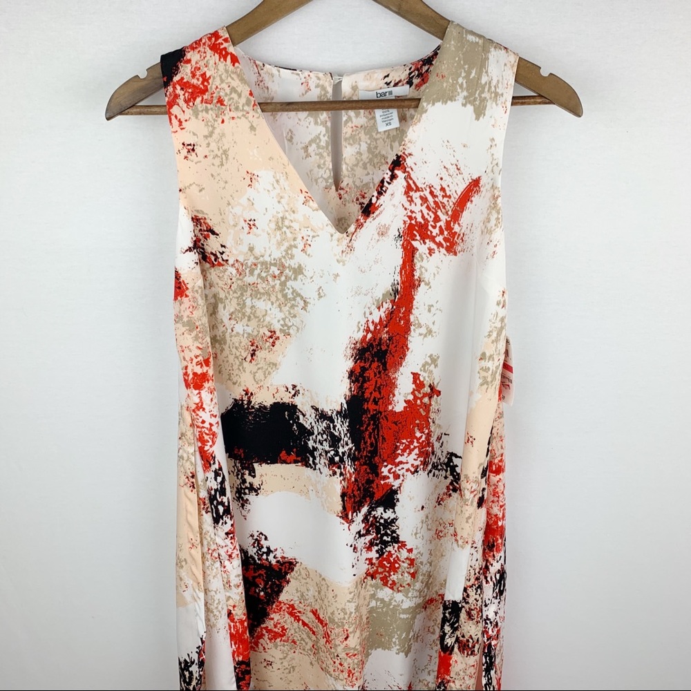 Bar III NWT Ivory Printed V Neck Midi Dress - Picture 2 of 8